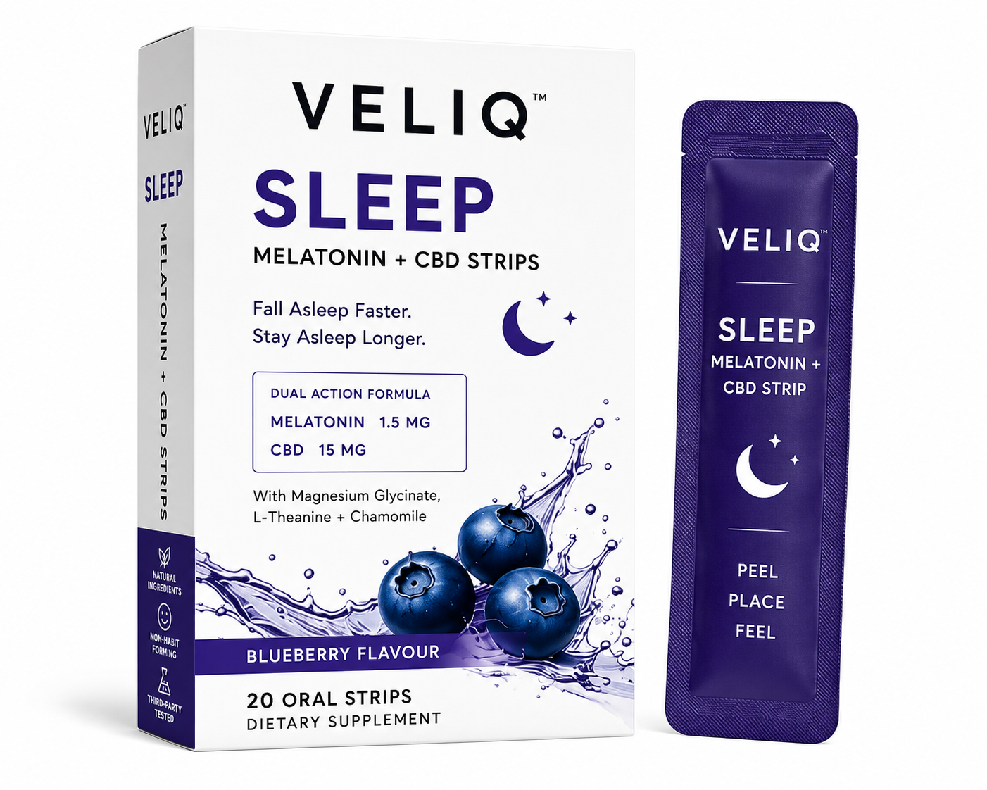 Veliq Sleep Melatonin and CBD strips